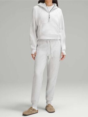 Lululemon Scuba Oversized Half-Zip Hoodie Plush Heathered Alpine White Size XS/S